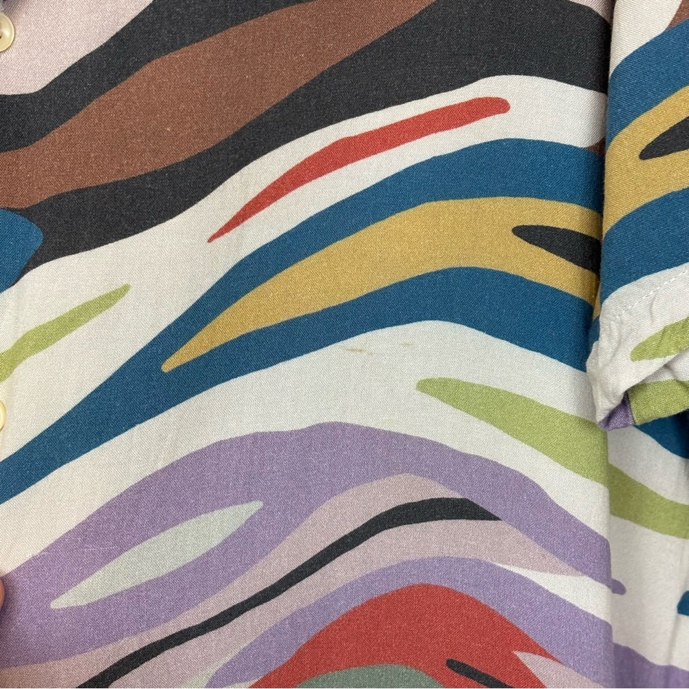 ASOS DESIGN MULTICOLOR BUTTON DOWN SHORT SLEEVE SIZE XL - Picture 4 of 6